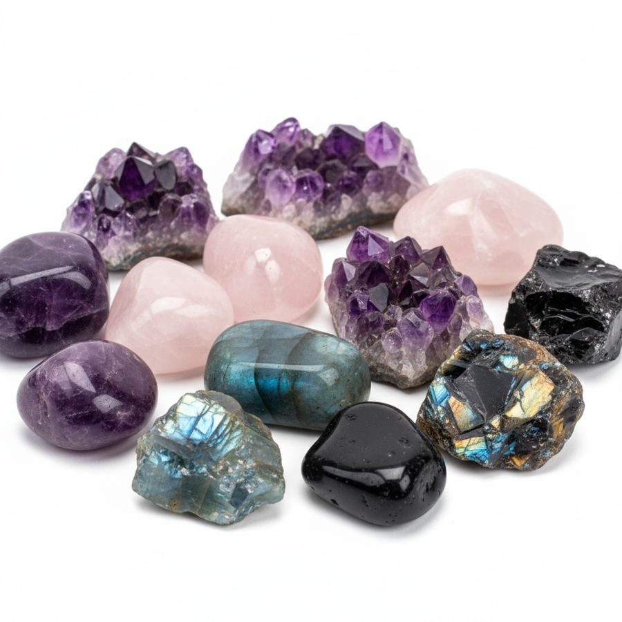 pierres naturelles polies grossiste lithothérapie améthyste quartz rose labradorite